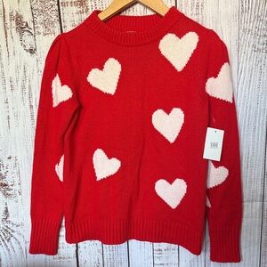 Caslon Red Sweater with Heart Design